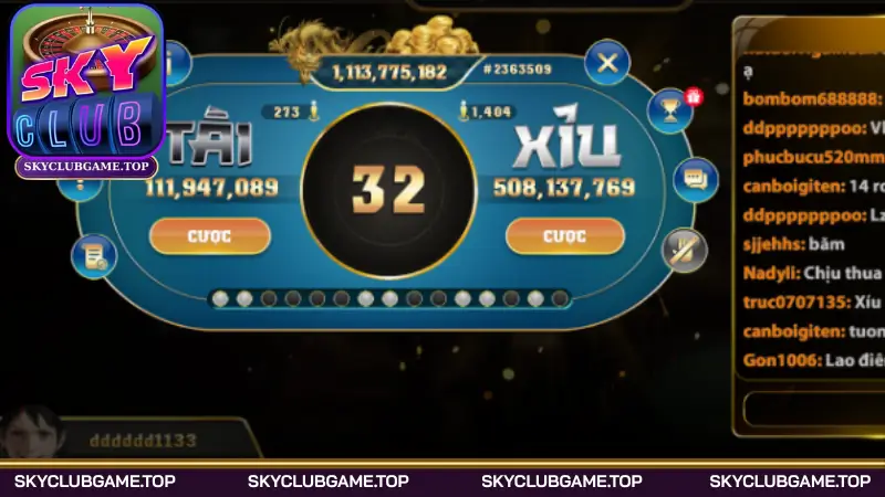 Cách chơi tài xỉu Skyclub đơn giản và dễ dàng